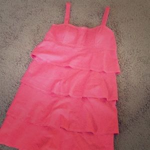 Salmon ruffled dress